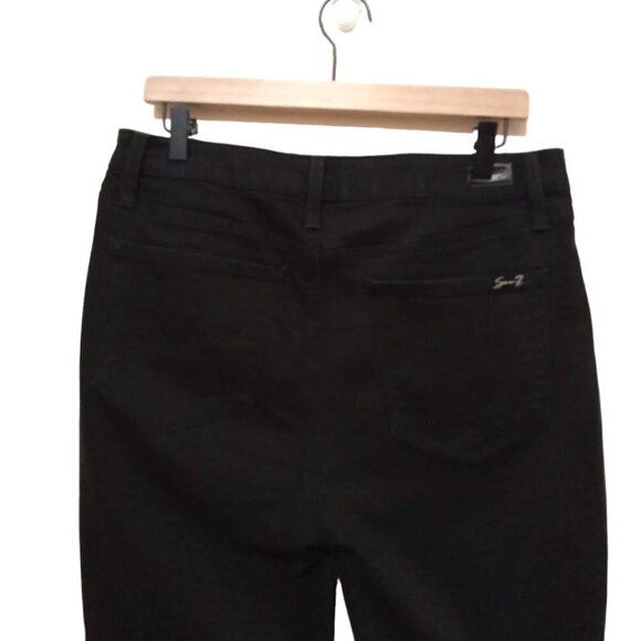 SEVEN7 Black Mid-Rise Ankle Skinny Raw Hem Jeans Sz 14 - Picture 5 of 9